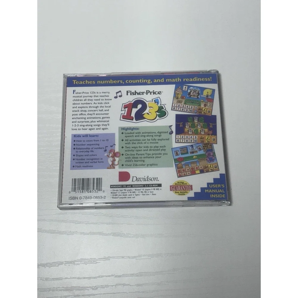 Fisher Price 123s Computer Software CD 1999